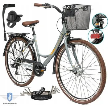 Městské kolo Městské kolo Zundapp Z700, rám 18 palců, kola 28", šedé