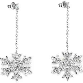 Náušnice Beneto Blyštivé stříbrné náušnice Sněhové vločky AGUP2753