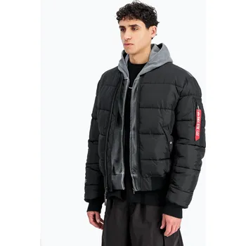 Pánský bomber Pánská zateplená bunda Alpha Industries MA-1 Logo Puffer Bomber black