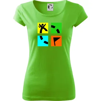 Dámské tričko Geocaching logo barevné - Dámské triko Pure - XS ( Apple Green )