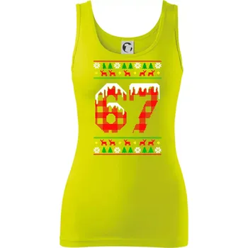 Dámské tričko 67 vánoční motiv - Dámské tílko - M ( Limetková )