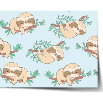 Plakát Sablio Plakát Lenochodi na větvi - 60x40 cm