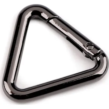 Karabina trojúhelník průvlek 25 mm, malé, 3 nikl černý