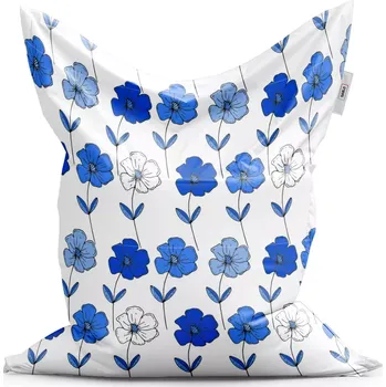 Sedací pytel Sablio Sedací vak Classic Modré květiny - 150x100 cm