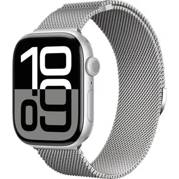 Milánský řemínek 38 mm 40 mm 41 mm pro Apple Watch řady 1–9 SE SE2 Ultra Kovový magnetický pásek s plynulým nastavením délky Elegantní ocelové provedení stříbrná