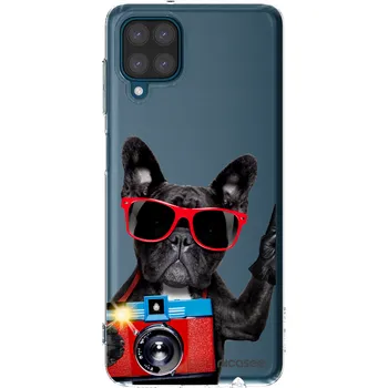 Pouzdro na mobilní telefon Picasee silikonový průhledný obal pro Samsung Galaxy A12 A125F - Francouzský Buldoček
