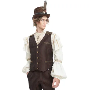 Pánská vesta vesta pánská DEVIL FASHION - Brown Steampunk Gentleman - L