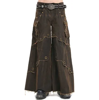 Pánské kalhoty kalhoty pánské DEVIL FASHION - Coffee Gothic Punk - XXL