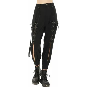 Dámské kalhoty kalhoty dámské DEVIL FASHION - Tied hollow out Women's overalls - XS