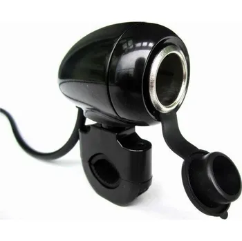 Elektrická zásuvka VODOTĚSNÁ ZÁSUVKA ZAPALOVAČE ČERNÁ KOVOVÁ (10140)