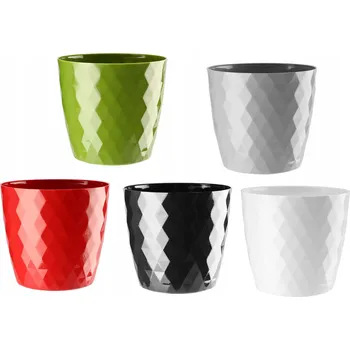 Květináč Květináč plast šedý Galicja 16 cm x 16 cm x 14,5 cm