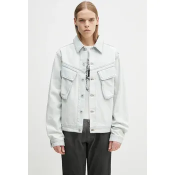 Dámská bunda Džínová bunda Marcelo Burlon Bleach Denim Cargo Jacket Light Blue No CMYE01HS25DEN0014000 modrá 50X, vel. XL