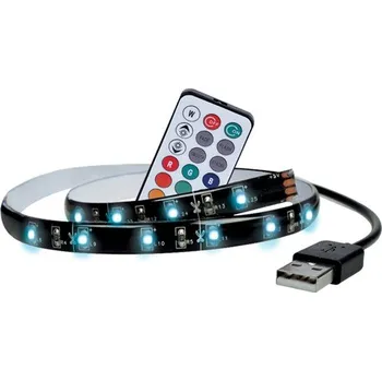 LED páska Solight LED RGB pásek pro TV, 2x 50cm, USB, vypínač, dálkový ovladač (Světlo za televizor Solight LED RGB pásek pro TV)