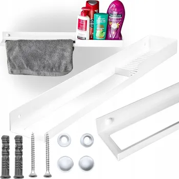 Koupelnový nábytek BÍLÁ ZÁVĚSNÁ POLICE DO KOUPELNY POD SPRCHU, REGÁL NA KOSMETIKU