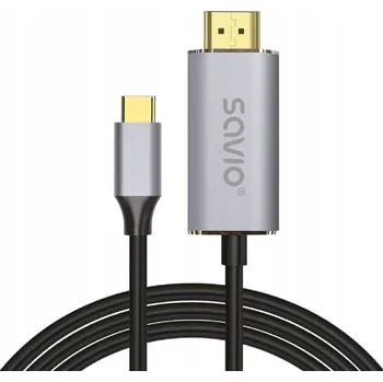 Datový kabel SAVIO Kabel CL-171 USB-C na HDMI 2.0B 2m pozlacený