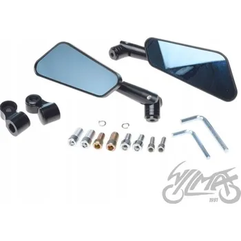 Zrcátko pro motocykl Motocyklová zrcátka CNC Eliptická Univerzální Černá + Šrouby M8 M10