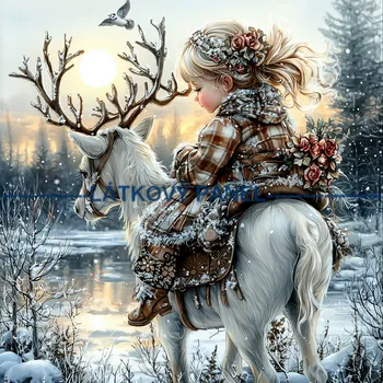 Látkový panel - Holčička se sovičkou - DZ-147 Velikost: 15x15cm, Materiál: Kočárkovina