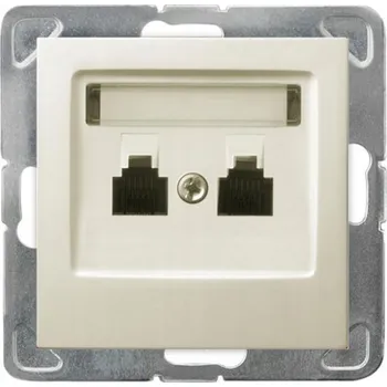 Elektrická zásuvka Telefonní zásuvka nástěnná Ospel béžová