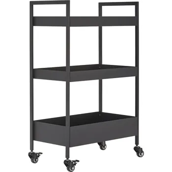 regál Mobilní regál Helge - Black Red White - BRW 30x82 cm