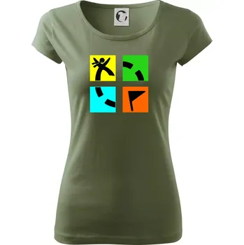 Dámské tričko Geocaching logo barevné - Dámské triko Pure - S ( Khaki )