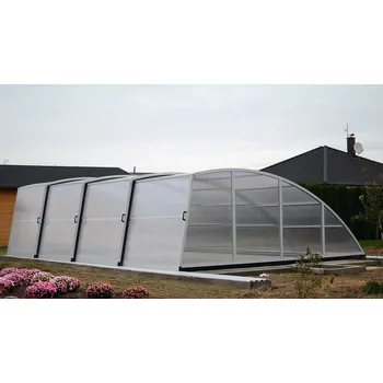 Zastřešení bazénu BRILIANT - 6 moduly 400x1274 + 245 cm