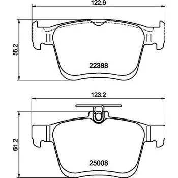 Brzdová destička Sada brzdových destiček, kotoučová brzda HELLA 8DB 355 042-651