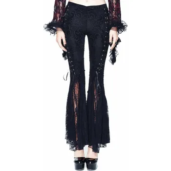 Dámské kalhoty kalhoty dámské DEVIL FASHION - Dark Drapery Gothic Bell-Bottom - XS