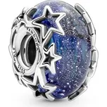 Murano přívěsek PANDORA Modrá galaxie s hvězdami 790015C00