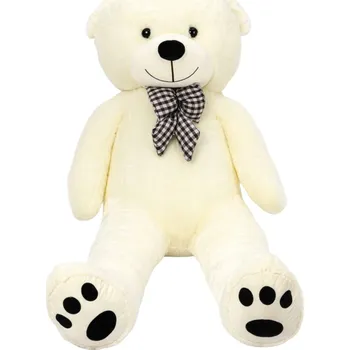 Kruzzel Velký plyšový medvěd s mašlí 100 cm krémový plyšák Kruzzel Velký plyšový medvěd s mašlí 100 cm krémový