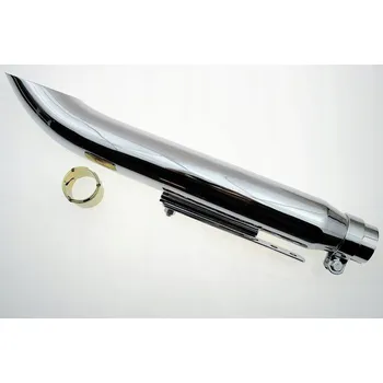 Výfuk pro motocykl TLUMIČ CHROMOVÝ KOVOVÝ CHOPPER DRAG UNIVERZÁLNÍ KONCOVKA VÝFUKU (101)