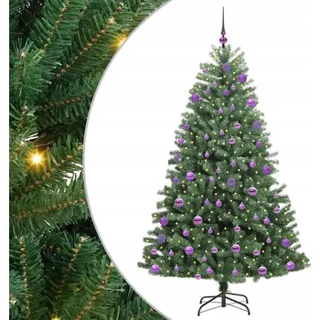 Vánoční stromek Umělý vánoční stromek se závěsy Zelený 210 cm PVC a Kov