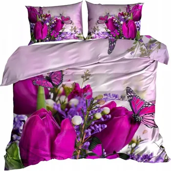 Povlečení 3D Bavlna saténové Povlečení 160x200 cm TULIPÁNY