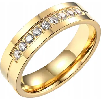 Prsten Zlatý Prstýnek Zirkony Bílé kameny