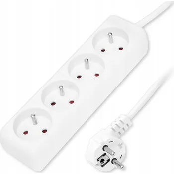 Napájecí kabel Prodlužovací Kabel přívod s lištou Blow 1,5 m, 4 ks, bílý