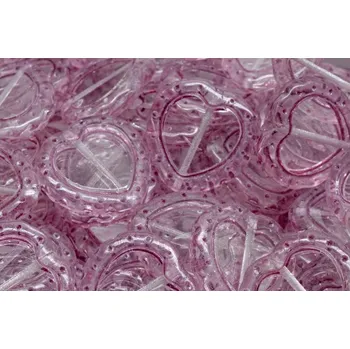 Korálek Ploškovaná srdíčka s tečkami č. 64