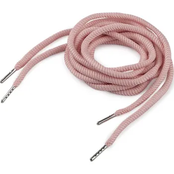 Oděvní šňůra s koncovkami do kapucí, délka 130 cm, velké, 10 pudrová