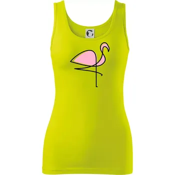 Dámské tričko Plameňák na hubené noze - Dámské tílko - XL ( Limetková )