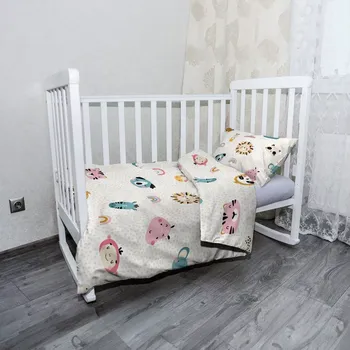 Povlečení Sablio Mikroplyšové dětské povlečení do postýlky Hroch, zebra a slunce - 120x90 / 40x60