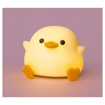 Noční světlo LED noční silikonová lampička Dodo duck, 3 režimy svícení, bílá