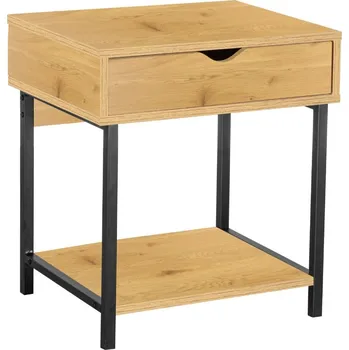 Noční stolek Nábytek PEGAS s.r.o. Noční stolek přírodní dub/černý rám SN6-FX