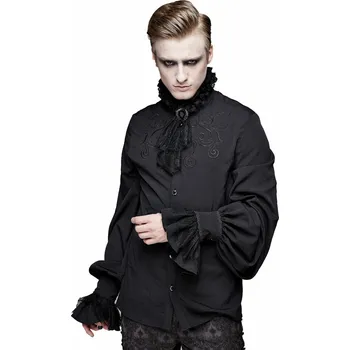 Pánská košile košile pánská DEVIL FASHION - Crass Melody Gothic Embroidered Shirt With Necktie - 3XL