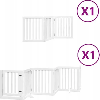 klec pro psa VidaXL Zábrana pro psy s dvířky skládací 9 panelů bílá 450 cm topol