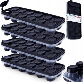Tvořítko na led 6x SILIKONOVÁ forma na led kostky ledu s víkem - 6 kusů