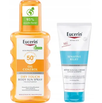 Přípravek na opalování EUCERIN SUN Opalovací sprej 200 Ml + Gel-krém po opalování zklidňující