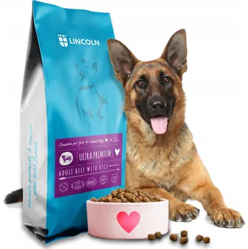 Krmivo pro psa LINCOLN SUCHÉ KRMIVO PRO PSY HOVĚZÍ 3KG NĚMECKÝ OVČÁK LABRADOR ZLATÝ RETRÍVR BORDER KOLIE