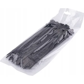 Stahovací páska NYLONOVÉ UPÍNACÍ PÁSKY STAHOVACÍ PÁSKY 4,8X200 MM 100 KS ČERNÉ