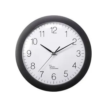 Hodiny DCF nástěnné hodiny Basetech 300 mm, černá (DCF nástěnné hodiny Basetech 300 mm)