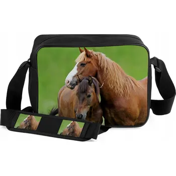 STŘEDNÍ TAŠKA PÁR HNĚDÝCH KONÍ POLSKO 28X22X12