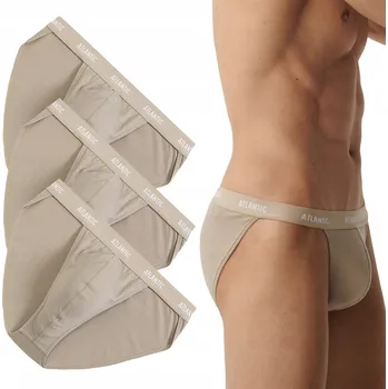 Pánské oblečení TANGA SLIPY Atlantic 3BMP-1582 sexy pánské slipy na pásku 3-PAK - XXL