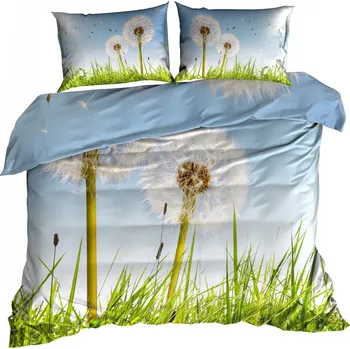 Povlečení 3D Bavlna saténové Povlečení 160x200 Pampelišky